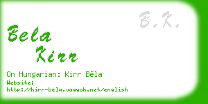 bela kirr business card